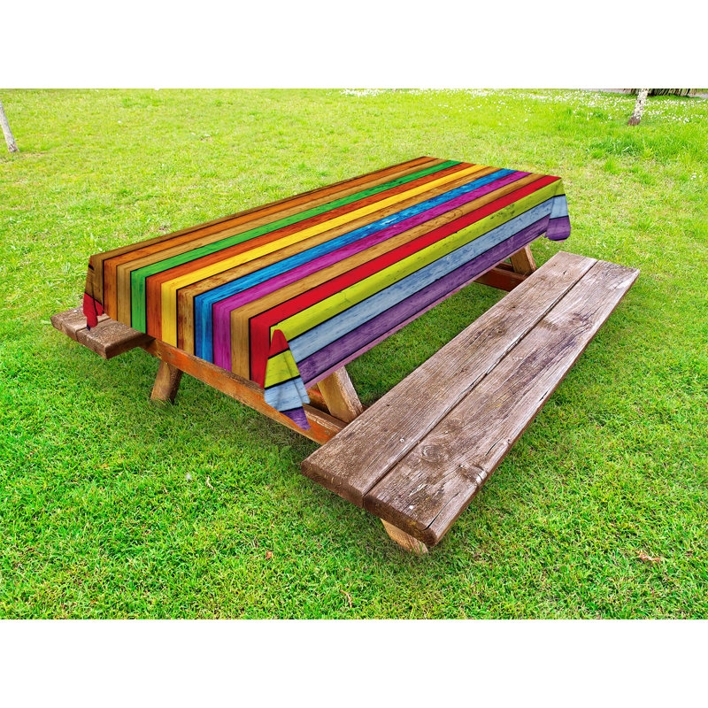 Outdoor tablecloth, luminous wood, multicolored, 58" x 84"