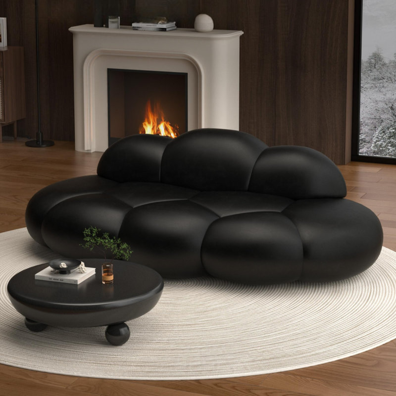 Canapé noir italien à design luxueux