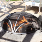  Reinforced Steel Mesh Black Fire Pit Spark Screen with Ring Handle