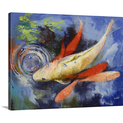 «Winkel Koi and Water Ripples» par Michael Creese, reproduction d'art sur toile