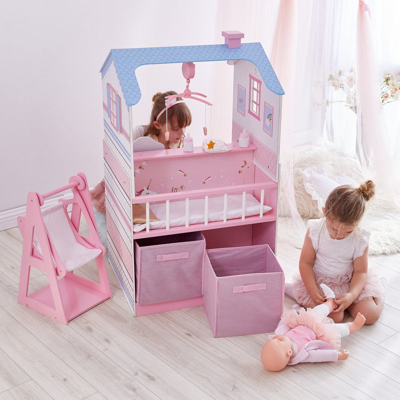Olivia Little World Baby Dolls Changing Station Dollshouse with Storage, Pink