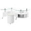 Ensemble de table basse et tabourets 3 pièces blanc ultrabrillant
