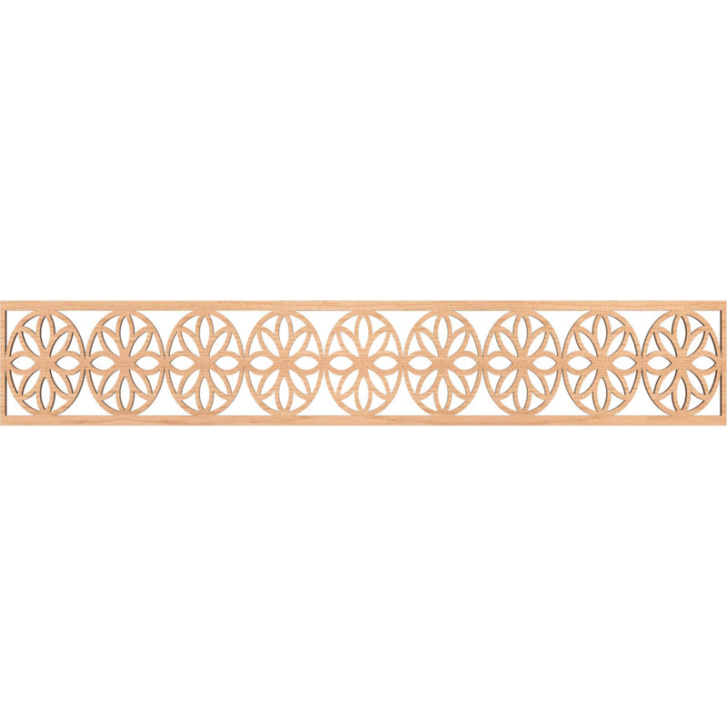 Blume Fretwork Moulding, 8" H x 46.625" W x 0.25" D, Hickory