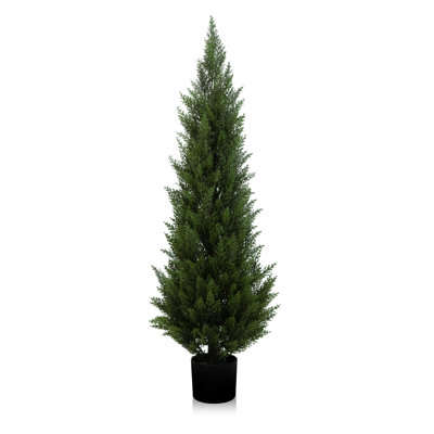 Topiaire en cèdre artificiel 4 pi dans un pot, faux cèdre résistant aux rayons UV pour un décor intérieur / extérieur