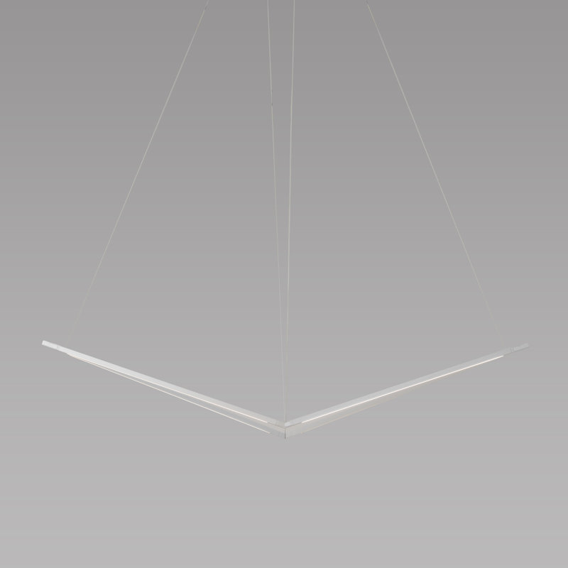Z-Bar LED Pendant, Silver, 10.5" H x 34" W x 6.7" D