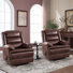 35.8'' Wide Classic Faux Leather Swivel and Glider Manual Recliner (Set of 2)