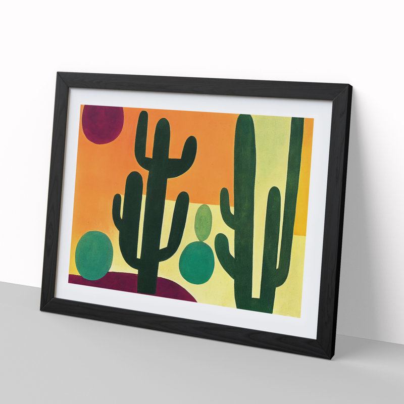 Abstract Cactus Vol.1 - Framed Print, Black, 25cm H x 34cm W x 2cm D