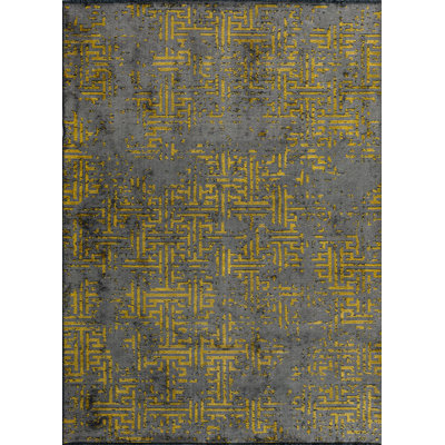 Tapis gris / citron Rapture