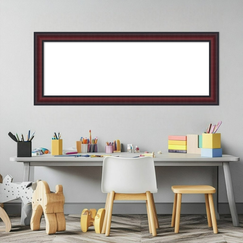 Tableau magnétique effaçable à sec avec cadre en cerisier Dalat, H 16 po x l 40 po