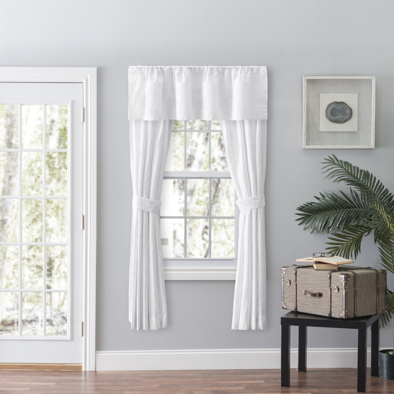 Paire de rideaux avec passe-tringle Kress, blanc, l 50 po x L 63 po