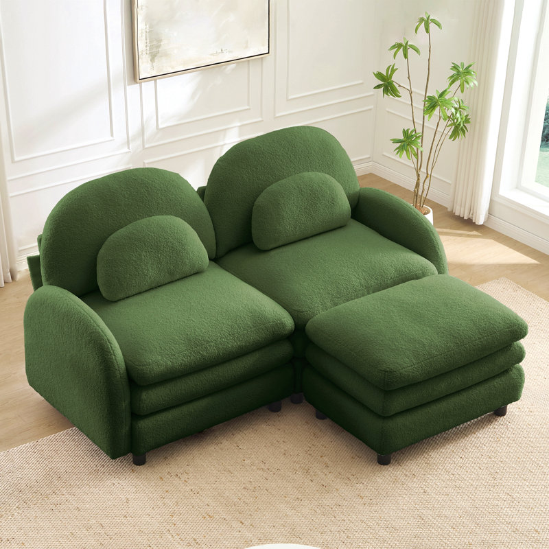Canapé-lit Teddy, H 35,4 po x l 68,5 po x P 38,8 po, Vert