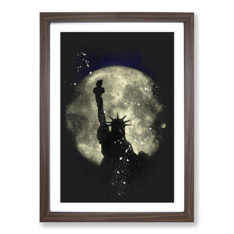 The Statue of Liberty Vol.4 - Picture Frame Graphic Art, 36cm H x 27cm W x 2cm D, Walnut Framed