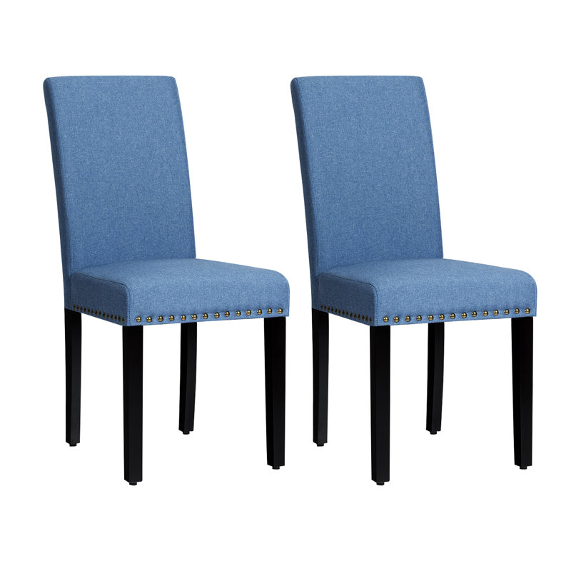 Breda 21.00'' H Linen Upholstered Side Chair, Blue