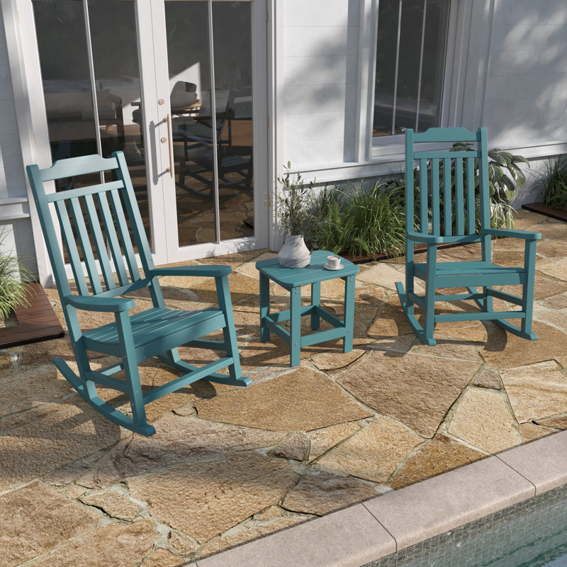 Chaise berçante, Bleu sarcelle