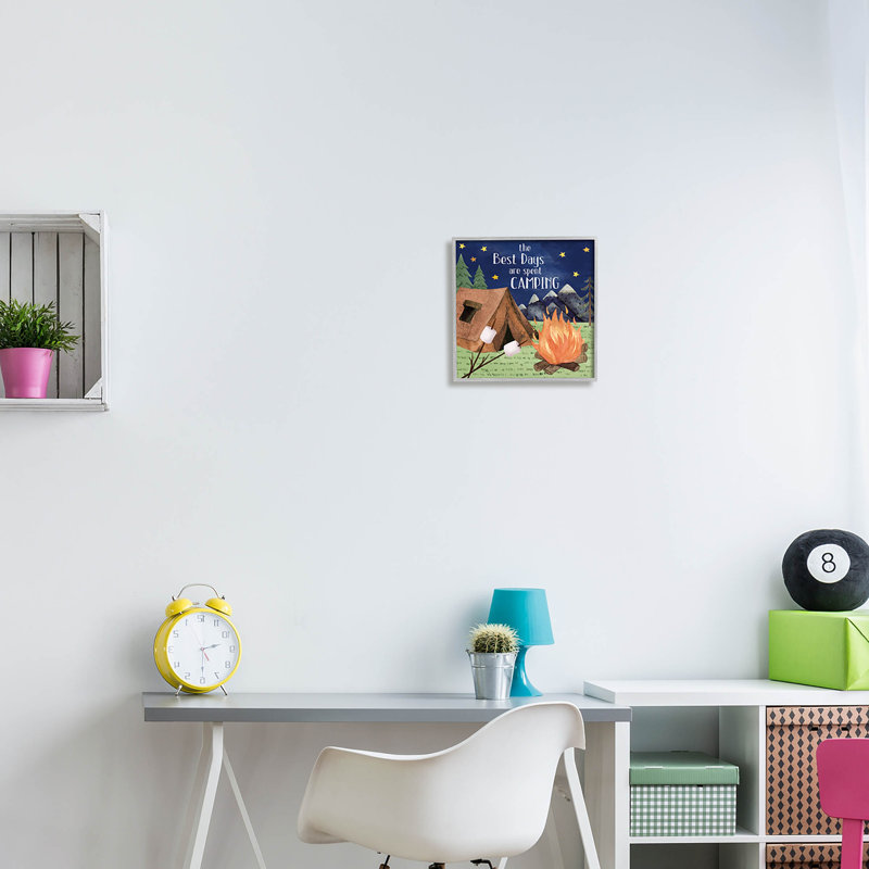 «Best Days Spent Camping Scenery», art de la giclée encadrée par ND Art, H 12 po x l 12 po x P 1,5 po
