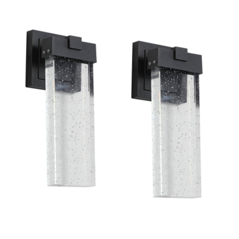2 Pack 12W Waterproof LED Crystal Wall Lamp, Outdoor Fixture For Porch Garden Balcony Lighting Needs