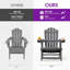  Ensemble de 2 chaises en PEHD Adirondack avec porte-gobelets, noir | PEHD toutes saisons, finition texturée en bois, deux porte-gobelets dissimulés, siège de 24,6 po, accoudoirs plus larges, assemblage facile, capacité de 350 lb-132397795