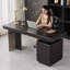 Bureau rectangulaire en bois manufacturé noir-1703146353