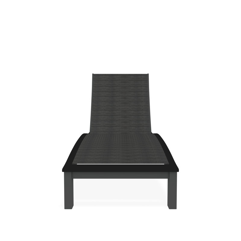 Chaise longue sans accoudoirs en aluminium Bazza Sling, Gris anthracite Collect, Graphite