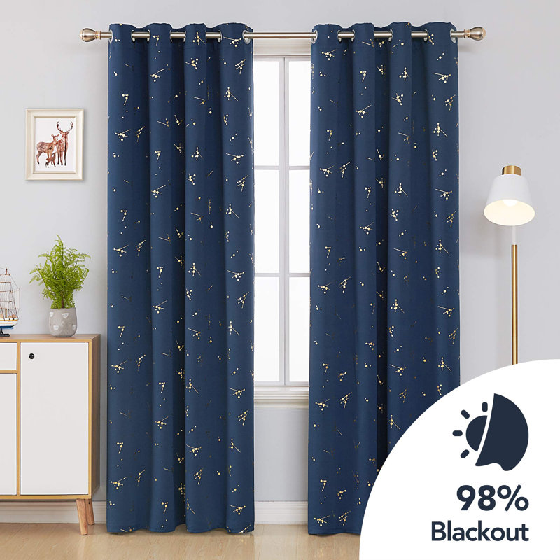 Blackout Curtain Pair, 55cm Width x 290cm Drop