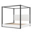 Lit plateforme à baldaquin avec tête de lit et structure en métal Upholstery-1243696696