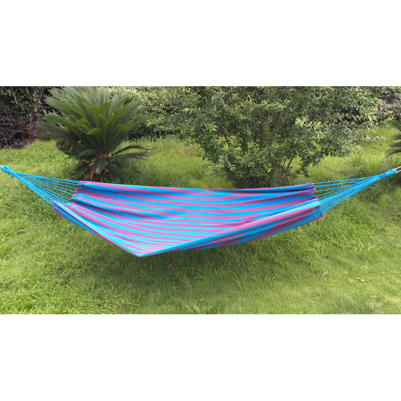 Hamac de camping en polyester et coton, Bleu / mauve