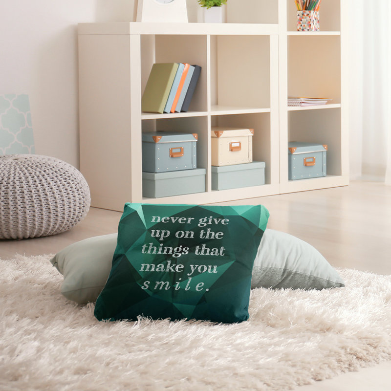 Reversible Throw Pillow, 26" x 26", Emerald