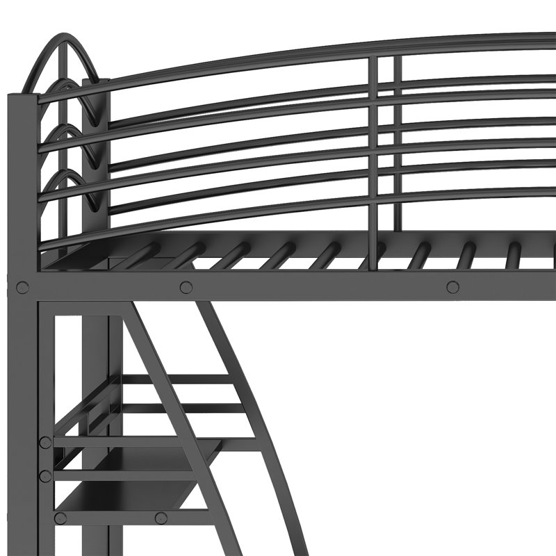 Lit mezzanine pour enfants Braylee, Simple, Noir