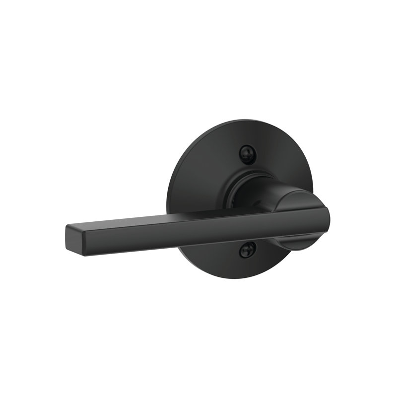 Latitude Non-Turning Lock Door Lever, Matte Black