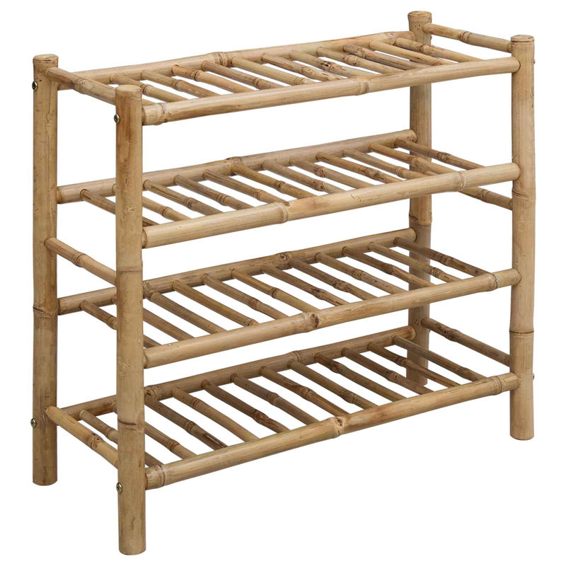  Shoe Rack With Shelf Natural 26.77 X 11.02 X 24.80 In Bamboo