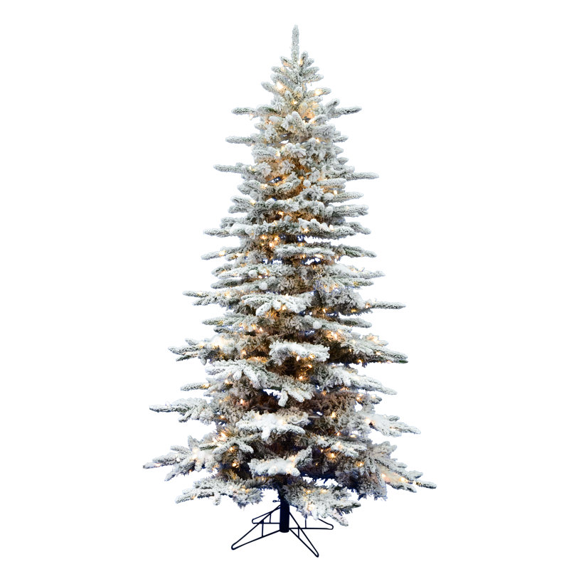 7' H Lighted Artificial Fir Christmas Tree