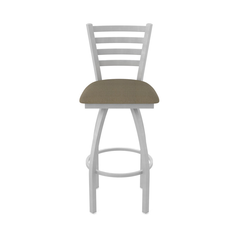 Jackie Swivel Stool, Anodized Nickel, Extra Tall (36" Seat Height), Fabric-Graph Cork