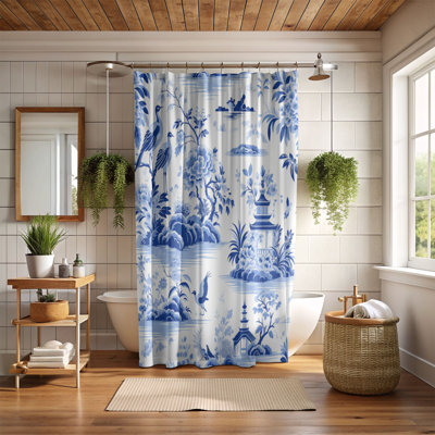 Chinoiserie Motifs Design - 1 Piece Standard Shower Curtain