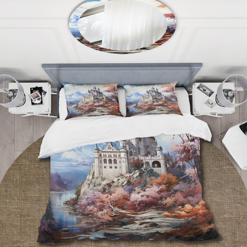 Germany Neuschwanstein Castle - Germany Duvet Cover Set - Microfiber Polyester, Queen Duvet Cover + 2 Standard Shams
