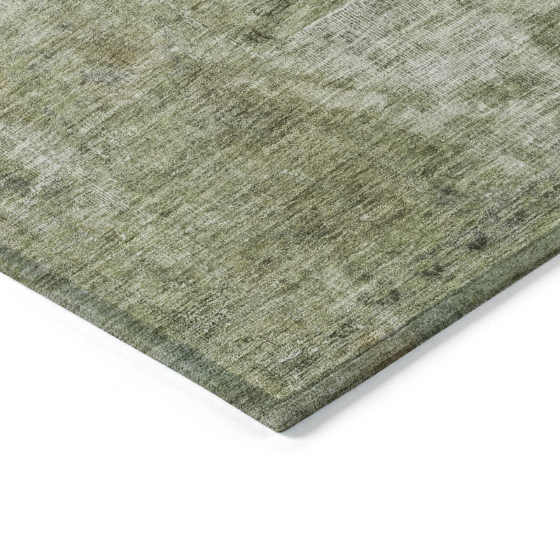 Tapis d'extérieur lavable abstrait vert artichaut 8 pi x 10 pi artichaut