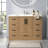 48" Modern Farmhouse Freestanding Bathroom Vanity with 9 Drawers, Light Oak-830899036-830899033
