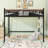 Metal Loft Bed with Bookshelf and Guardrails-1676270418