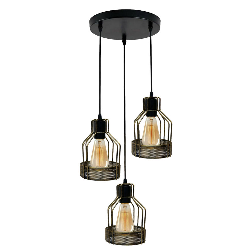 Laws 3 - Light Cluster Pendant, Brushed Brass