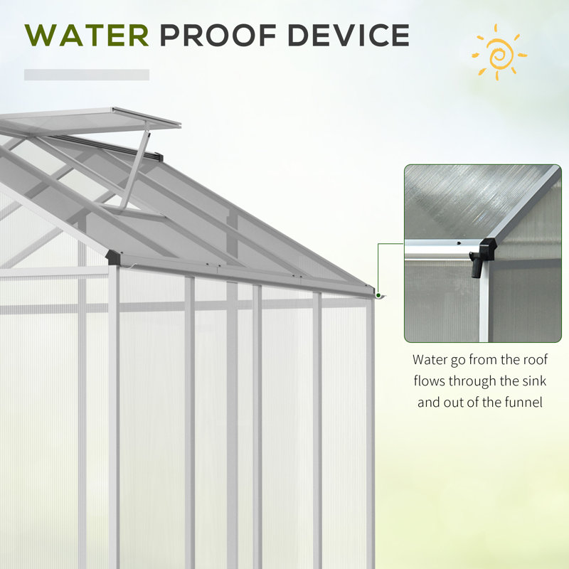Outsunny 8' x 6' Clear Polycarbonate Walk-In Greenhouse