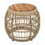 Table d'appoint d'extérieur en bois d'acacia avec base en osier