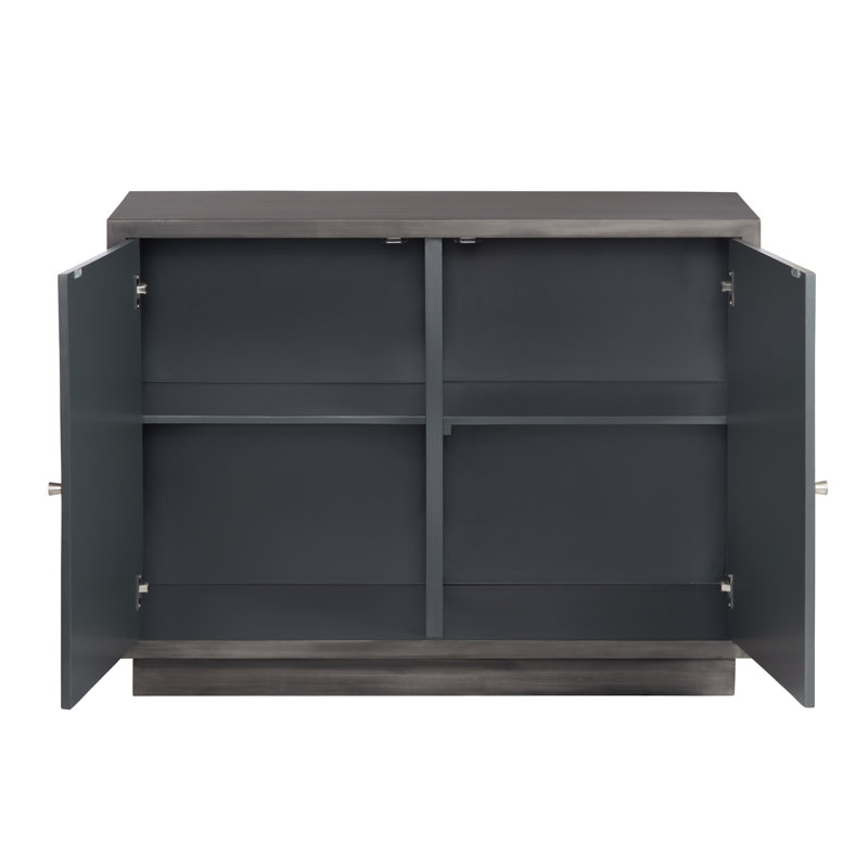 Brown Solid Wood 2 Door Accent Cabinet