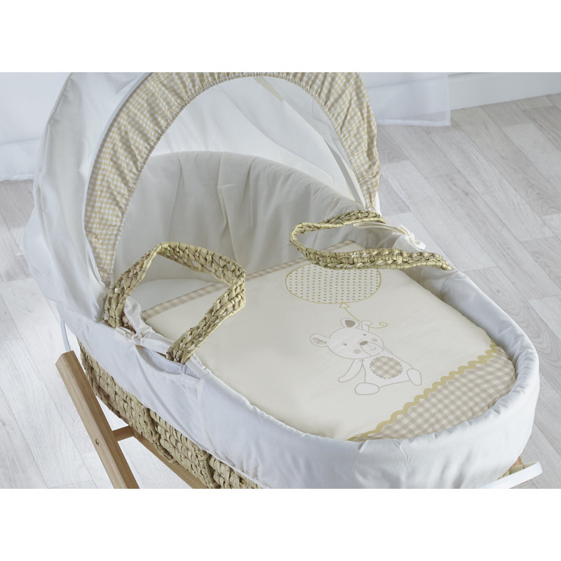 Gingham Cotton Blend Moses Basket Bedding Set