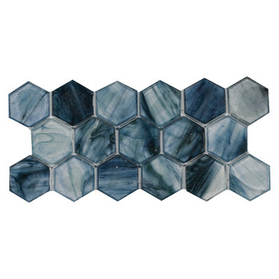 Tieman 2" x 2" Glass Hexagon Mosaic Wall & Floor Tile