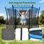 Trampoline d'extérieur 8 pi avec filet d'enclos et échelle - Trampoline récréatif pour enfants et tout-petits