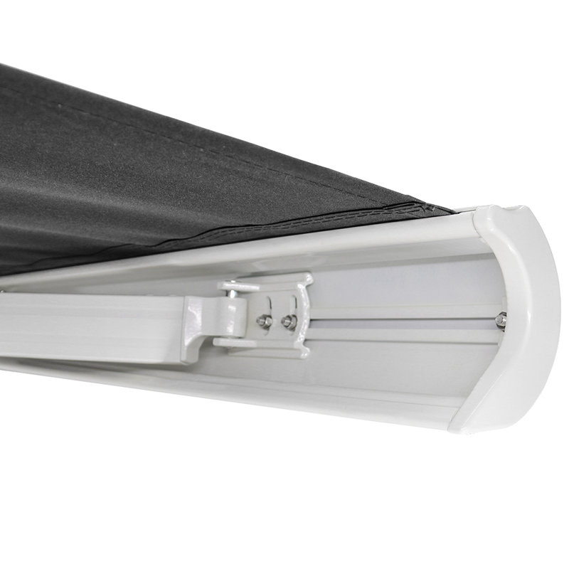 Dakota Fields 450cm W x 300cm D Fabric Gray Cover Retractable Patio Awning