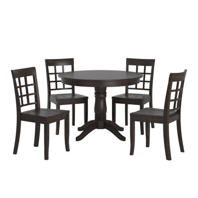 Northfield 4-Person Solid Wood Pedestal Dining Set