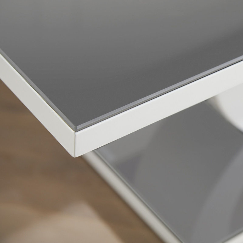 Scottsmoor Unique Halo High Gloss Coffee Table - Modern Design Living Room Table, Grey