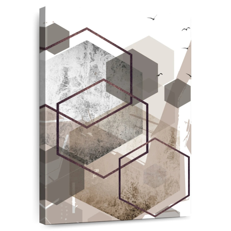 Avery Hexagons beige III, H 51 po x l 34 po