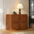 19.69" Media Console, Brown Solid Wood with Vent, Side Table, Night Stands,1 Piece