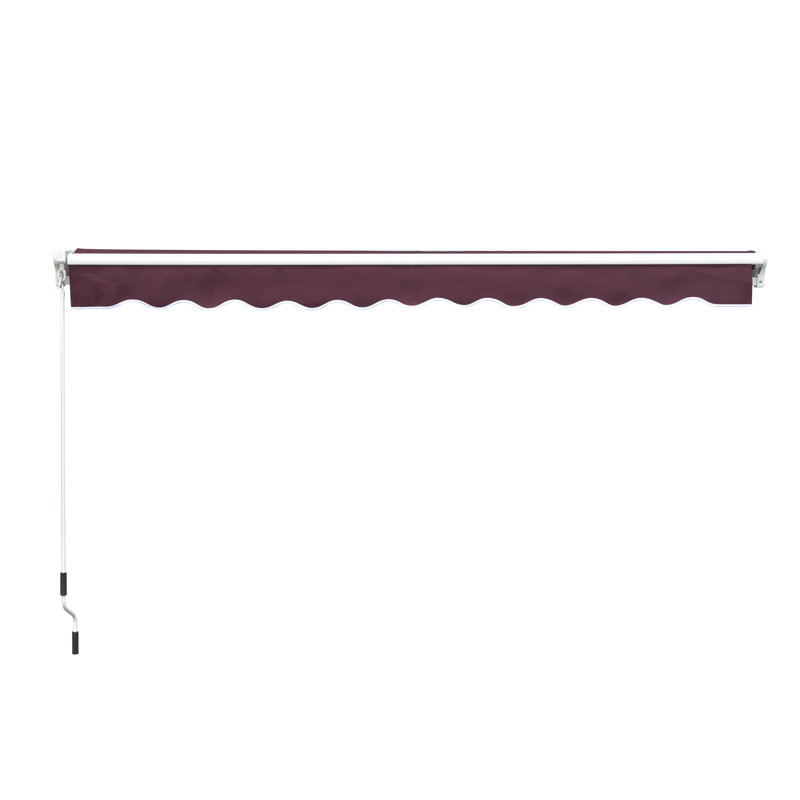 Dakota Fields 295cm W Metal Cover Retractable Patio Awning, Red